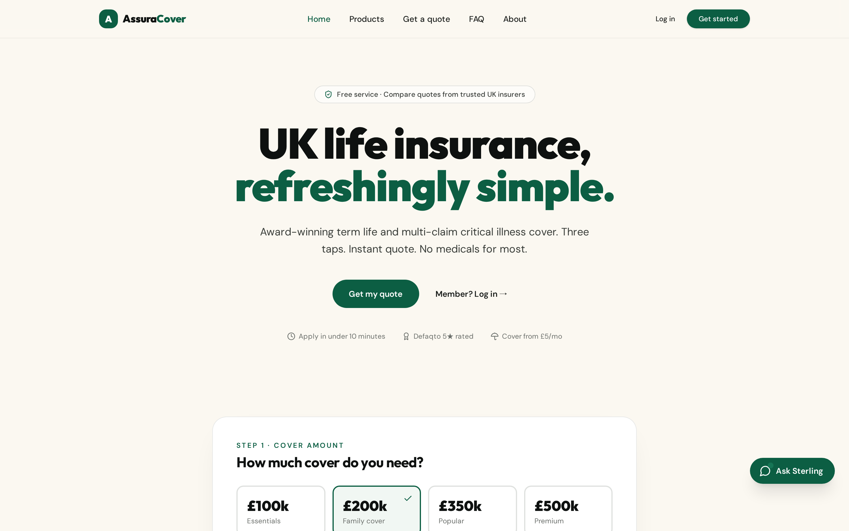 Assura Cover consumer site