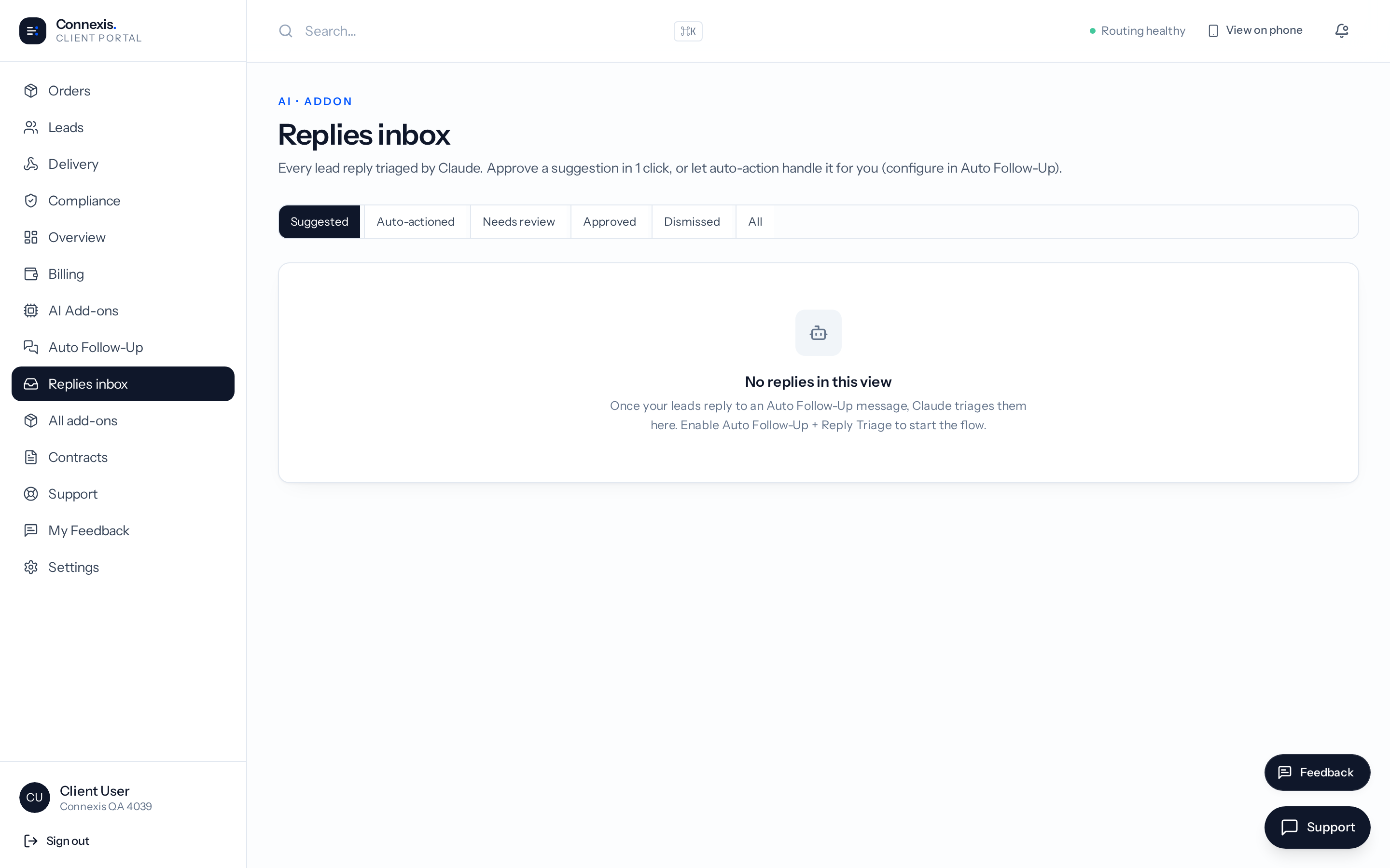 AI Replies inbox screenshot